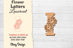 Flower Letters Alphabet Laser Cut File BUNDLES Product Image 8
