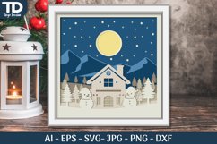 3D Shadow box Chistmas Scene Layered Papercut Product Image 2