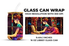 Woman Reading Glass Can Wrap Product Image 1