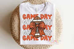 Game Day Football Preppy Bow PNG Sublimation Design Product Image 2