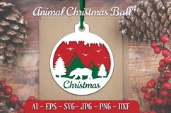 Animal Christmas Ball Papercut SVG Product Image 1