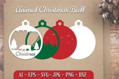 Animal Christmas Ball Papercut SVG Product Image 2