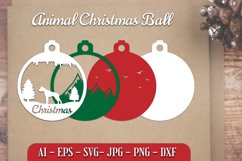 Animal Christmas Ball Papercut SVG Product Image 2