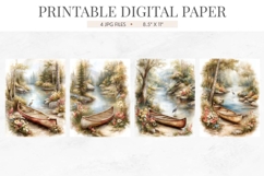 Watercolor Summer River Valley Junk Journal Pages Product Image 2