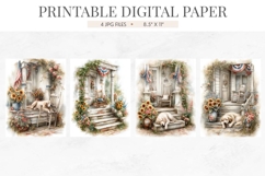 Watercolor Farmhouse Porch Sunflowers Junk Journal Pages Product Image 2