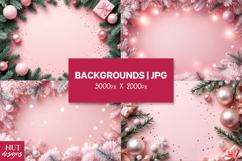 Christmas Top view Background, Pink Christmas Background Product Image 1