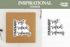 Inspirational Sticker, Remember Rest Refuel Refocus Product Image 1