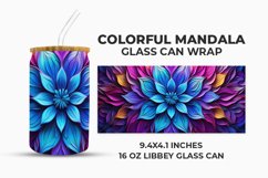 Colorful Mandala Glass Can Wrap Product Image 1