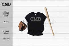 Bella Canvas 3001 Black Baseball Mock Up Product Image 1