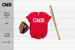 Bella Canvas 3001 Red Baseball Mock Up Product Image 1