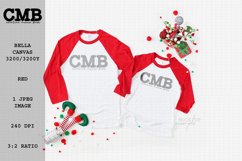 Bella Canvas 3200/3200Y Red White Unisex Raglan Christmas Mo Product Image 1