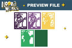 Meowdi Gras 3D Shadowbox SVG Product Image 2