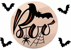 Boo SVG. Halloween Round Sign. Farmhouse Halloween SVG Product Image 3