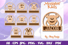 Cute Monster Name Sign Lasercut BUNDLES Product Image 1