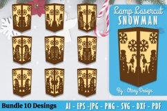 Christmas Snowman Lamp Lasercut BUNDLE Product Image 1