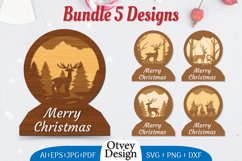 Christmas Deer Lasercut BUNDLE 5 DESIGNS Product Image 1
