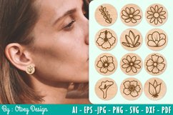 Flowers Earrings Laser Cut Product Image 1