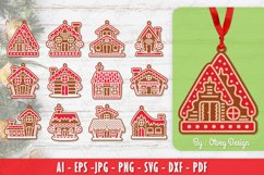 Gingerbread House Papercut SVG BUNDLE 12 Design Product Image 1
