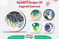 Ski 3D Layered Lasercut BUNDLE Product Image 1
