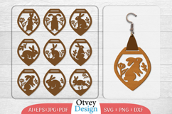 Earring Rabbit Lasercut | Happy Easter Lasercut BUNDLES 12 Product Image 1