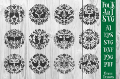 Folk Art Scandinavian SVG BUNDLES 12 DESIGNS Product Image 1