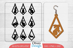 Earring Rabbit Lasercut | Happy Easter Lasercut BUNDLES 12 Product Image 1
