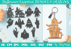 Halloween Keychain Lasercut | Halloween Jewelry Template Product Image 1