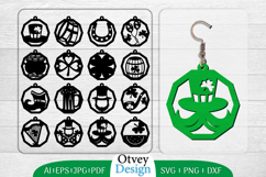 St Patrick&#039;s Day Earrings LaserCut File BUNDLE Product Image 1