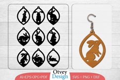 Earring Rabbit Lasercut | Happy Easter Lasercut BUNDLES 12 Product Image 1