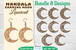 Earring Moon Mandala Lasercut BUNDLES Product Image 9