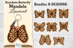 Keychain Butterfly Mandala Lasercut BUNDLES Product Image 1