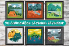 Camping 3D Shadowbox Layered Papercut SVG File BUNDLES Product Image 1