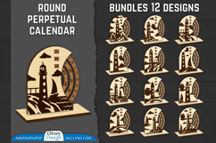 Round Perpetual Calendar Lasercut BUNDLES Product Image 1