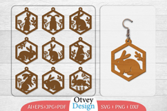 Earring Rabbit Lasercut | Happy Easter Lasercut BUNDLES 12 Product Image 1
