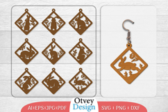 Earring Rabbit Lasercut | Happy Easter Lasercut BUNDLES 12 Product Image 1