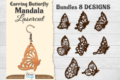 Earring Butterfly Mandala Lasercut BUNDLES Product Image 1