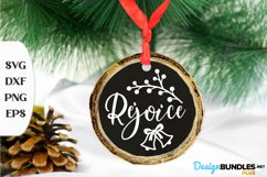 Rejoice, Christmas Quote Svg, Ornament Cut File Product Image 1