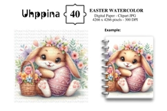 40 Easter Watercolor Digital Paper Clipart JPG Product Image 4