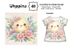 40 Easter Watercolor Digital Paper Clipart JPG Product Image 5