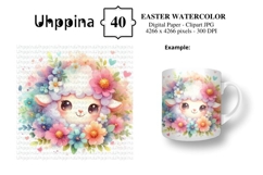 40 Easter Watercolor Digital Paper Clipart JPG Product Image 6