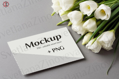 4 Card Mockups. PSD &amp; PNG Product Image 5