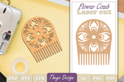 20 Design Laser Cut Wooden Hair Comb | Snowflake Comb SVG Product Image 15