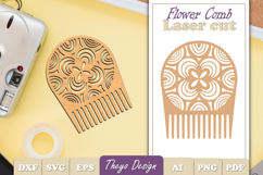 20 Design Laser Cut Wooden Hair Comb | Snowflake Comb SVG Product Image 18