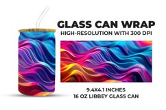 Colorful 3D Waves Glass Can Wrap Product Image 1