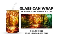 Nature Stained Glass Glass Can Wrap Product Image 1