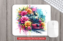 Vintage Truck With Flowers Mouse Pad Sublimation Product Image 1