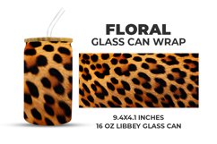 Leopard Texture Glass Can Wrap Product Image 1