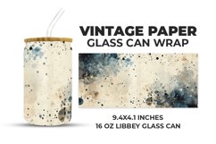Vintage Paper Glass Can Wrap Product Image 1