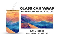 Orange Blue Mountains Glass Can Wrap Product Image 1