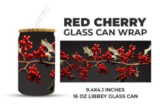 Red Cherry Glass Can Wrap Product Image 1